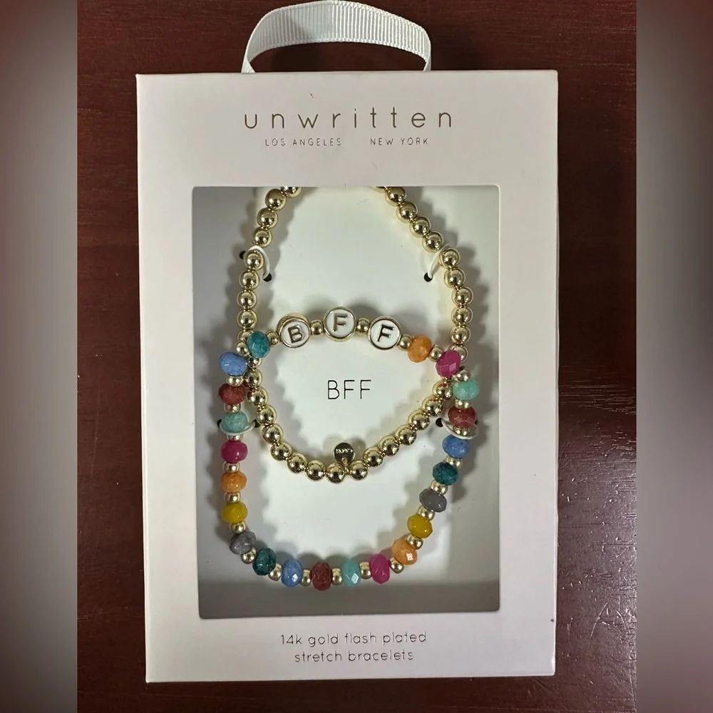 Unwritten Multi Color Quartz Bff Stone and Beaded Stretch Bracelet Set - Picture 6 of 6